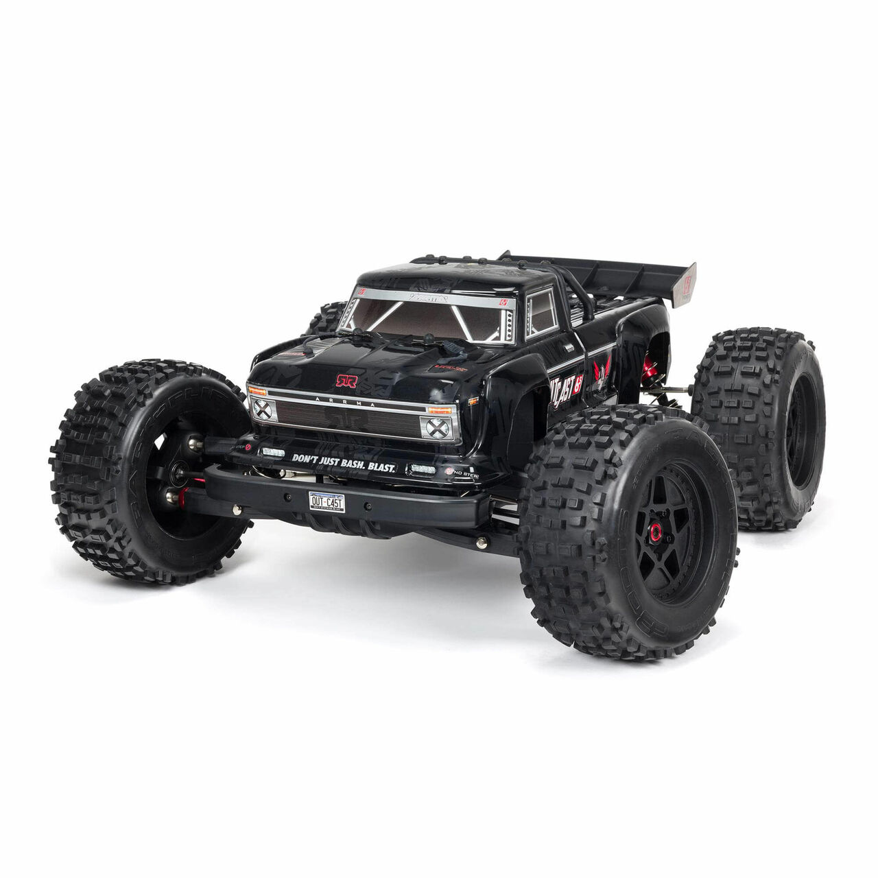 Arrma Outcast 6S BLX Brushless RTR 1/8 Extreme Bash 4WD Stunt Truck (Black) (w/DX3 Radio, Smart ESC & AVC)